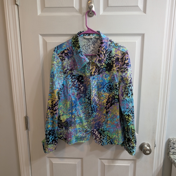erin london Tops - Erin London Women’s‎ Multicolor Abstract Print Zip Jacket - Size L